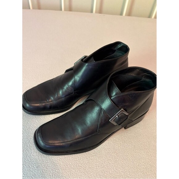 Etienne Aigner Black Leather Monk Strap Dress Shoes 8.5 main image 8